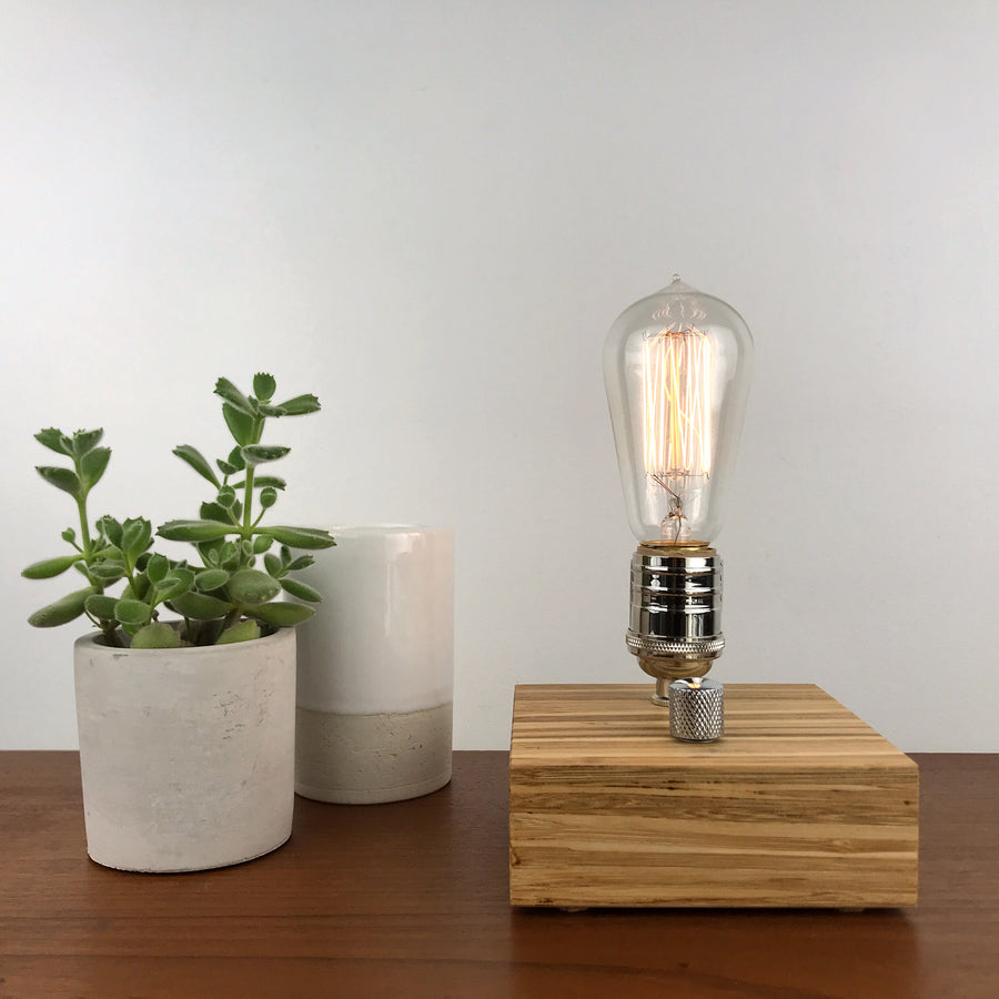 BLOCK - Sustainable Bamboo made from Recycled Chopsticks! Dimmable table & desk lamp and light bulb