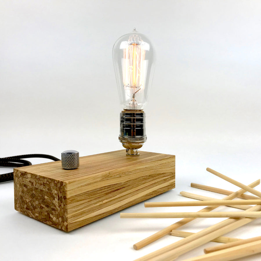EDISON Single - Sustainable Bamboo made from Recycled Chopsticks! Dimmable table lamp and light bulb