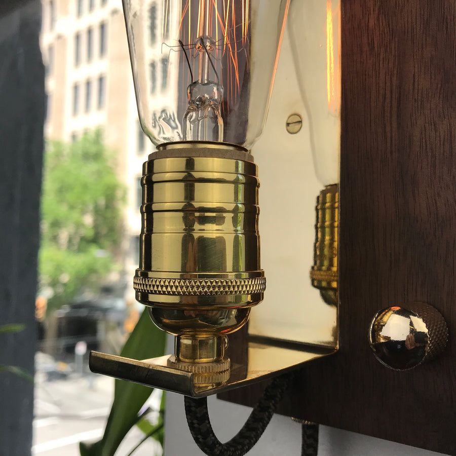 Knurled Edison Vintage Wall Light - Brass