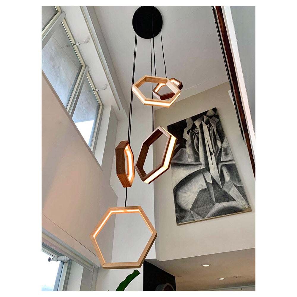 Hexagon led pendant light hotsell